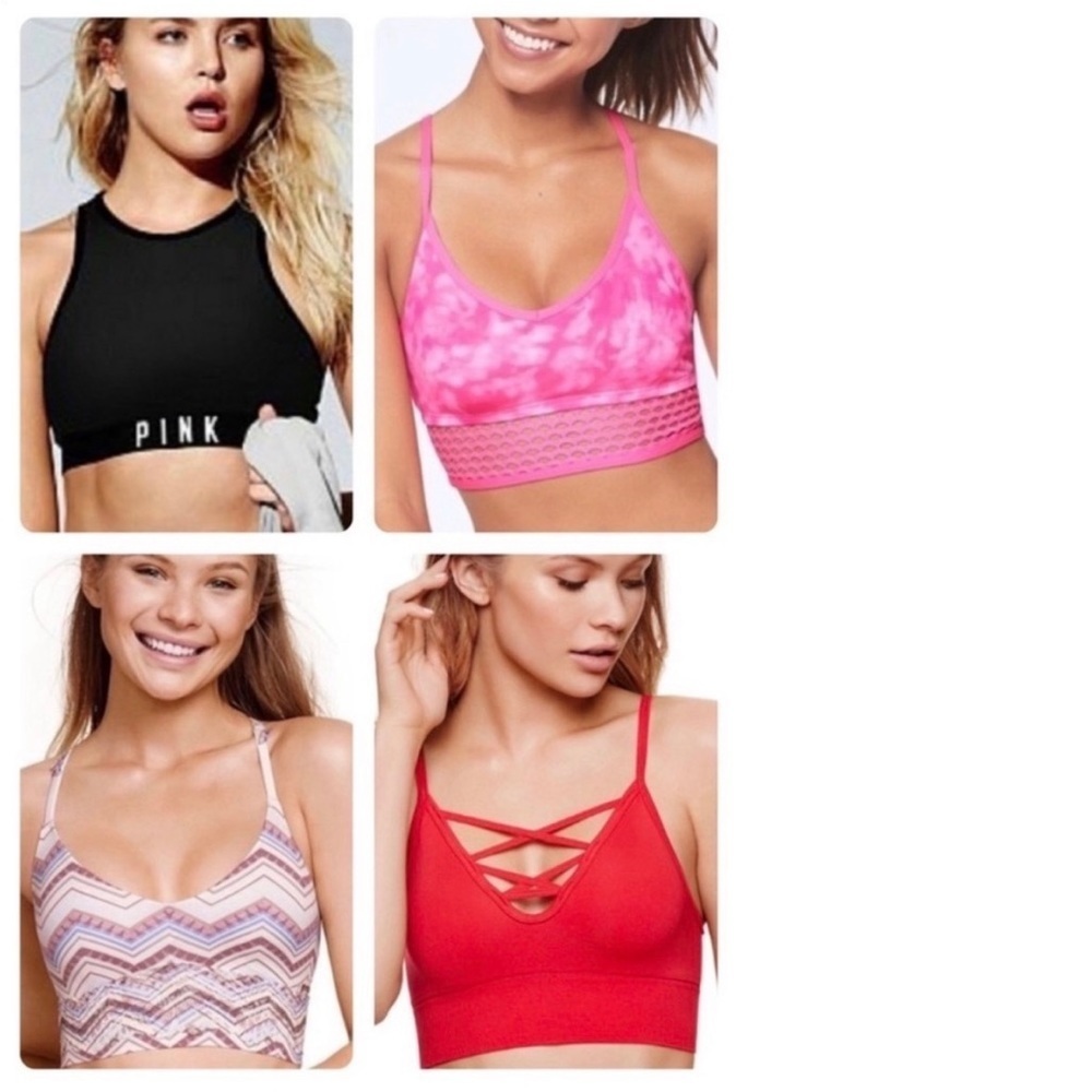 4 Pairs of Victoria's Secret & Victoria's Secret Pink Bralettes Size Small